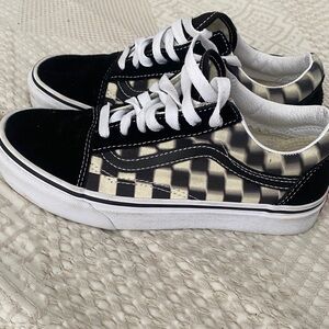 VANS Old Skool Blur Check size 4 sneaker shoe